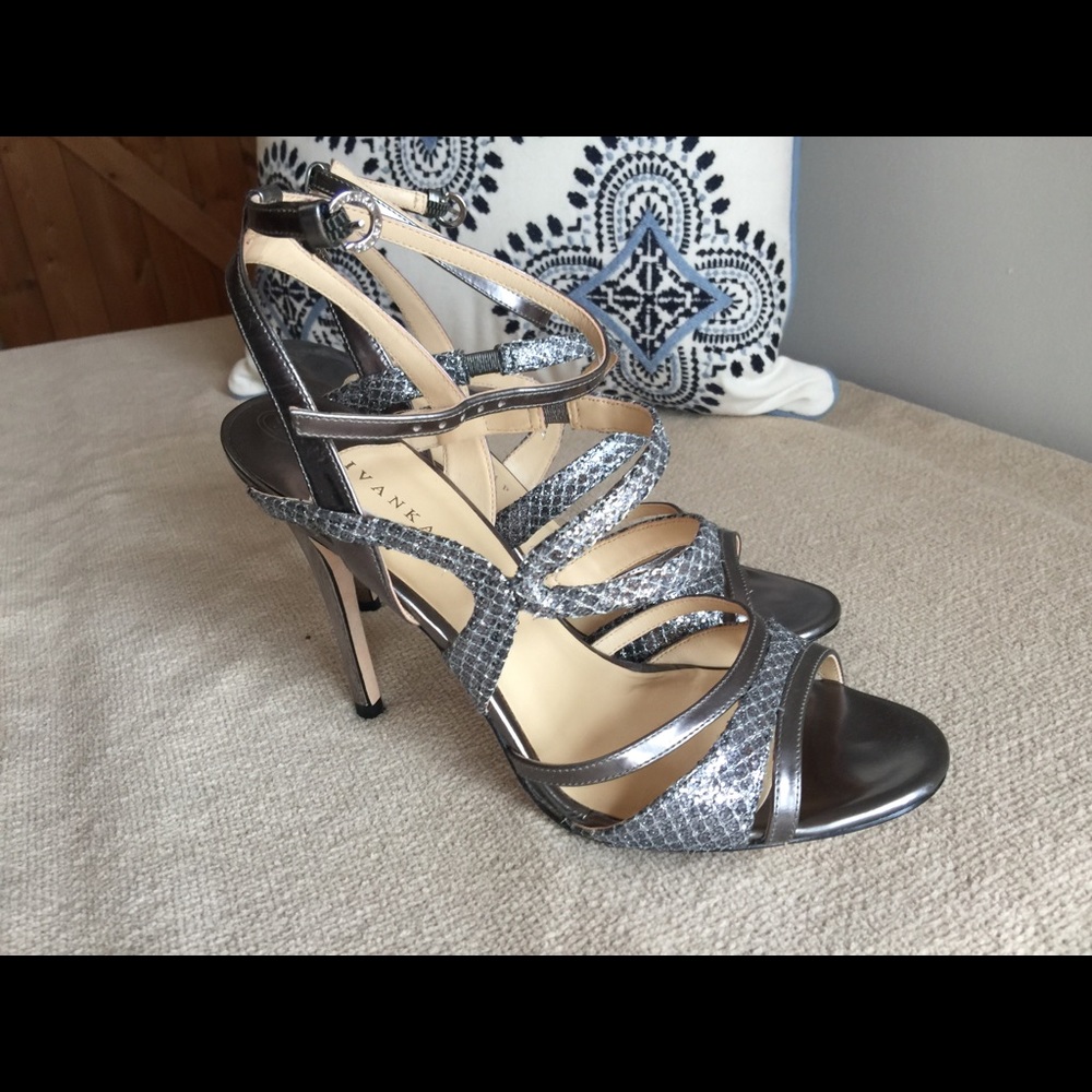 Ivanka Trump pewter multi leather heel
